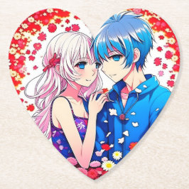 Posavasos De Papel Boda único de la pareja de animadores