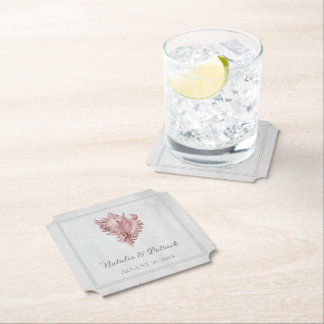 Posavasos De Papel Bodas de papel de concha rosada