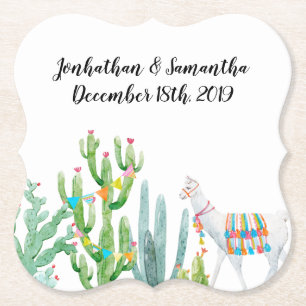 Posavasos De Papel Boho Llama Bocas del Desierto Cacti