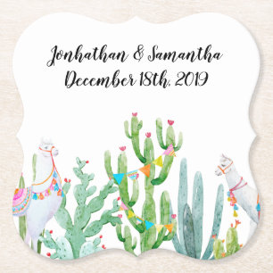 Posavasos De Papel Boho Llama Bocas del Desierto Cacti