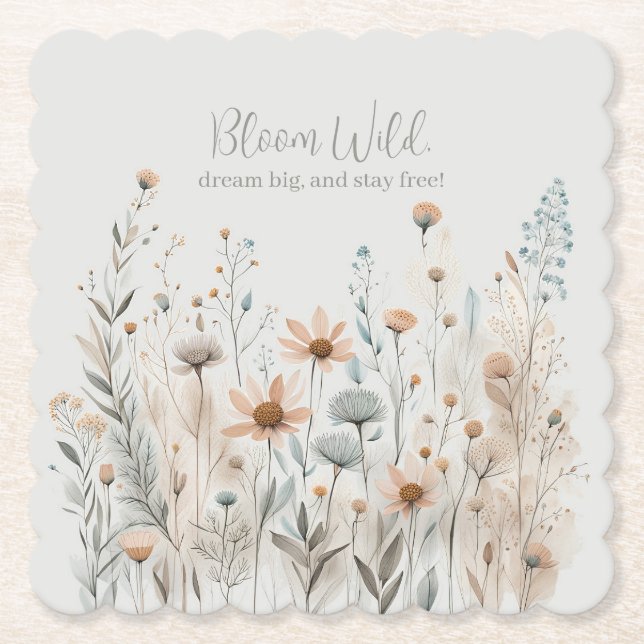 Posavasos De Papel Boho Wildflower (Anverso)
