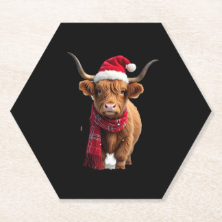 Posavasos De Papel Boho Xmas Christmas Highland Cow T-Shirt (3)