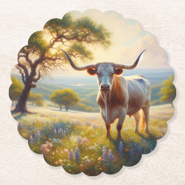 Posavasos De Papel Bola de longanorte de Texas (Anverso)
