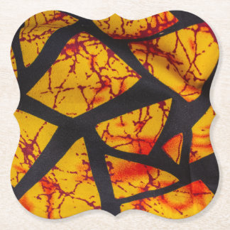 Posavasos De Papel Bold Geometric African Wax Print Fabric - Gold, Re