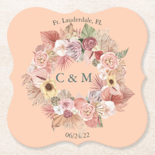 Posavasos De Papel Bolsa De Papel Collage Floral Boho Caramel-Tone