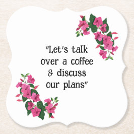 Posavasos De Papel Bonita placa de pulpa floral personalizada