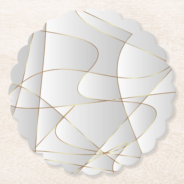 Posavasos De Papel Bonitas líneas de oro (Anverso)