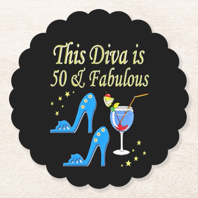 POSAVASOS DE PAPEL BONITO DISEÑO DE CUMPLEAÑOS 50 (Anverso)