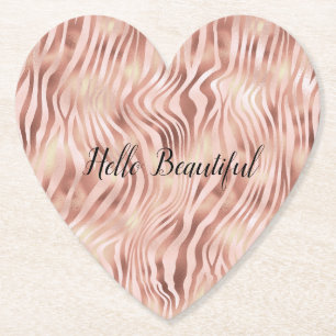 Posavasos De Papel Bonito Girly Glam Rosa rosa Zebra