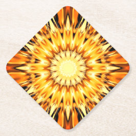 Posavasos De Papel Bonito Naranja Starburst Design Paper Coaster