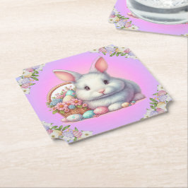Posavasos De Papel Bonito Pastel de conejo de Pascua