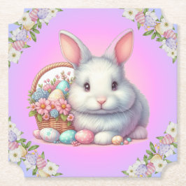 Posavasos De Papel Bonito Pastel de conejo de Pascua
