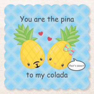 Posavasos De Papel Bonito piña tropical Pina colada romántica