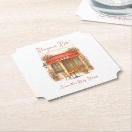 Posavasos De Papel Bonjour Bebe Paris French Cafe Baby Shower