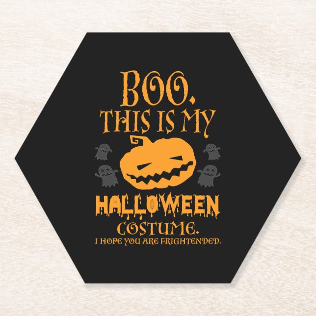 Posavasos De Papel Boo Calabaza Sarcástico Gracioso disfraz de Hallow (Anverso)