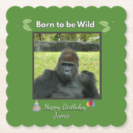 Posavasos De Papel Born to be Wild Gorilla Birthday