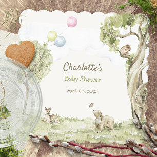 Posavasos De Papel Bosque de cuentos de hadas Oso apenas espera Baby 