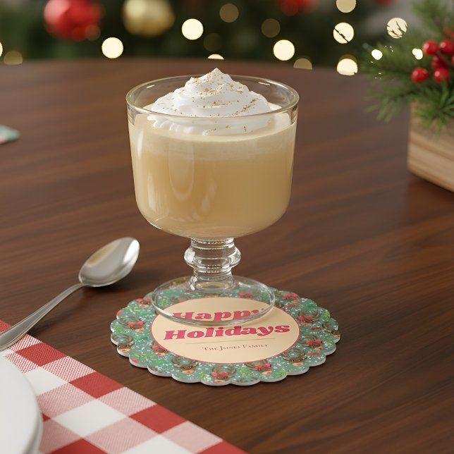 Posavasos De Papel Bosque de renos verde de los navidades  (Subido por el creador)