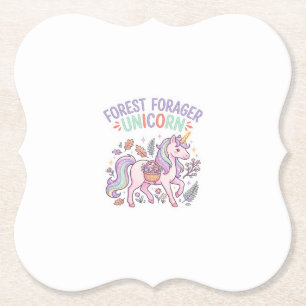 Posavasos De Papel Bosque de Unicornios Forrajero Diseño Gráfico de U