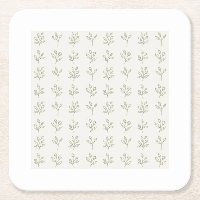 Posavasos de papel botánico minimalista (Anverso)