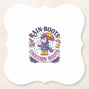 Posavasos De Papel Botas de lluvia de unicornio y camiseta comercial