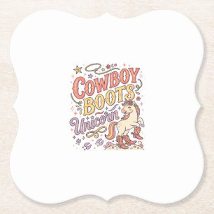 Posavasos De Papel Botas de vaquero de unicornio Unicornio Caprichoso