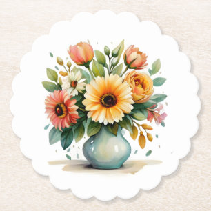 Posavasos De Papel Bouquet de flores acuáticas