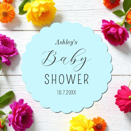 Posavasos De Papel Boy Baby Shower Blue Minimalista