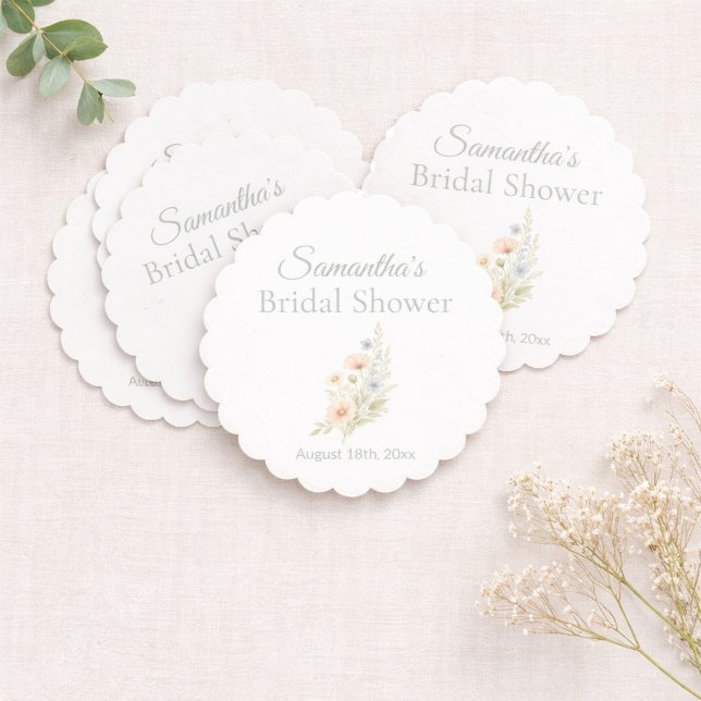 Posavasos De Papel Bridal Shower Wildflower Garden Party (Subido por el creador)