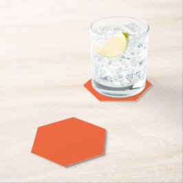 Posavasos De Papel Bright Solid Orange Background