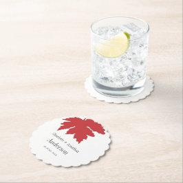 Posavasos De Papel Brillante Partido de la Boda de Hojas de Maple Oto