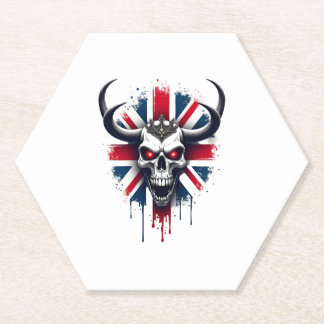 Posavasos De Papel British Skull England UK Flag Premium T-Shirt (2)