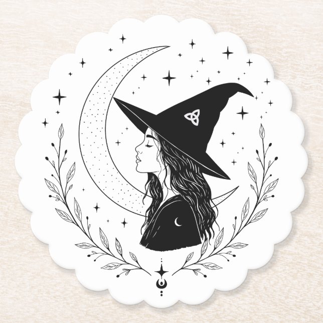 Posavasos De Papel Bruja (Anverso)