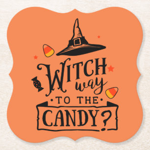 Posavasos De Papel Bruja Camino A Dulces De Halloween 