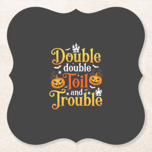 Posavasos De Papel Bruja de Halloween Doble Doble Trabajo y Problema