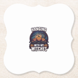 Posavasos De Papel Brujas Colgantes Calabazas de Halloween Bosque Emb