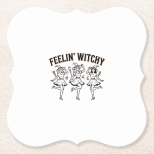 Posavasos De Papel Brujas Retro de Halloween Sintiéndose Brujas