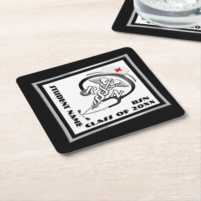 Posavasos De Papel BSN - Graduación de Graduado RN (En perspectiva)