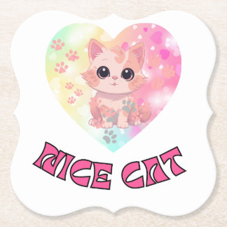 Posavasos De Papel Buen CAT con una bebida agradable