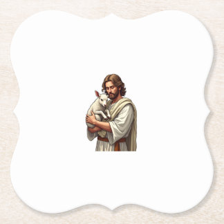 Posavasos De Papel Buen Pastor Jesús Camiseta de Grabado Vintage