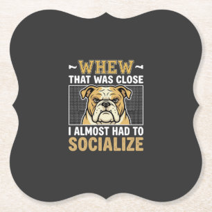 Posavasos De Papel Bulldog Divertido Socializar Perro