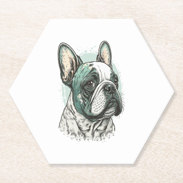 Posavasos De Papel Bulldog francés (Anverso)