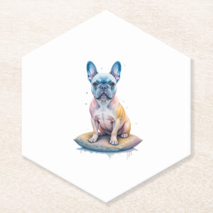Posavasos De Papel Bulldog Francés Colorido y Artístico