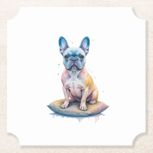 Posavasos De Papel Bulldog Francés Colorido y Artístico