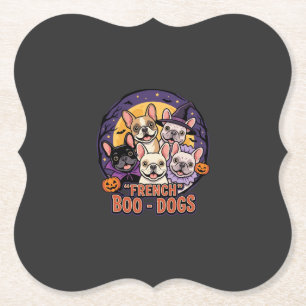 Posavasos De Papel Bulldog Francés Vector de Halloween Boo Dogs