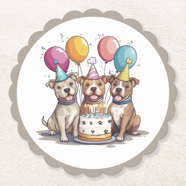 Posavasos De Papel Bulldoges de Birday Pit (Anverso)