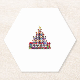 Posavasos De Papel Bulldoges de Bulldog en inglés del árbol de Navida