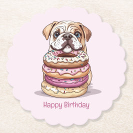 Posavasos De Papel Bulldoges ingleses de cumpleaños feliz