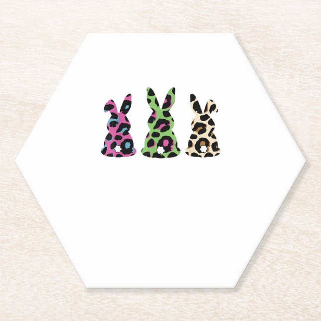 Posavasos De Papel Bunny Easter Leopard Plaid Buffalo Rabbit Easter D (Anverso)