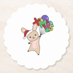 Posavasos De Papel Bunny Merry Christmas Winter Animals Rabbit